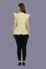 LEMON YELLOW SLEEVLESS RUFFLES TOP