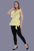 LEMON YELLOW SLEEVLESS RUFFLES TOP