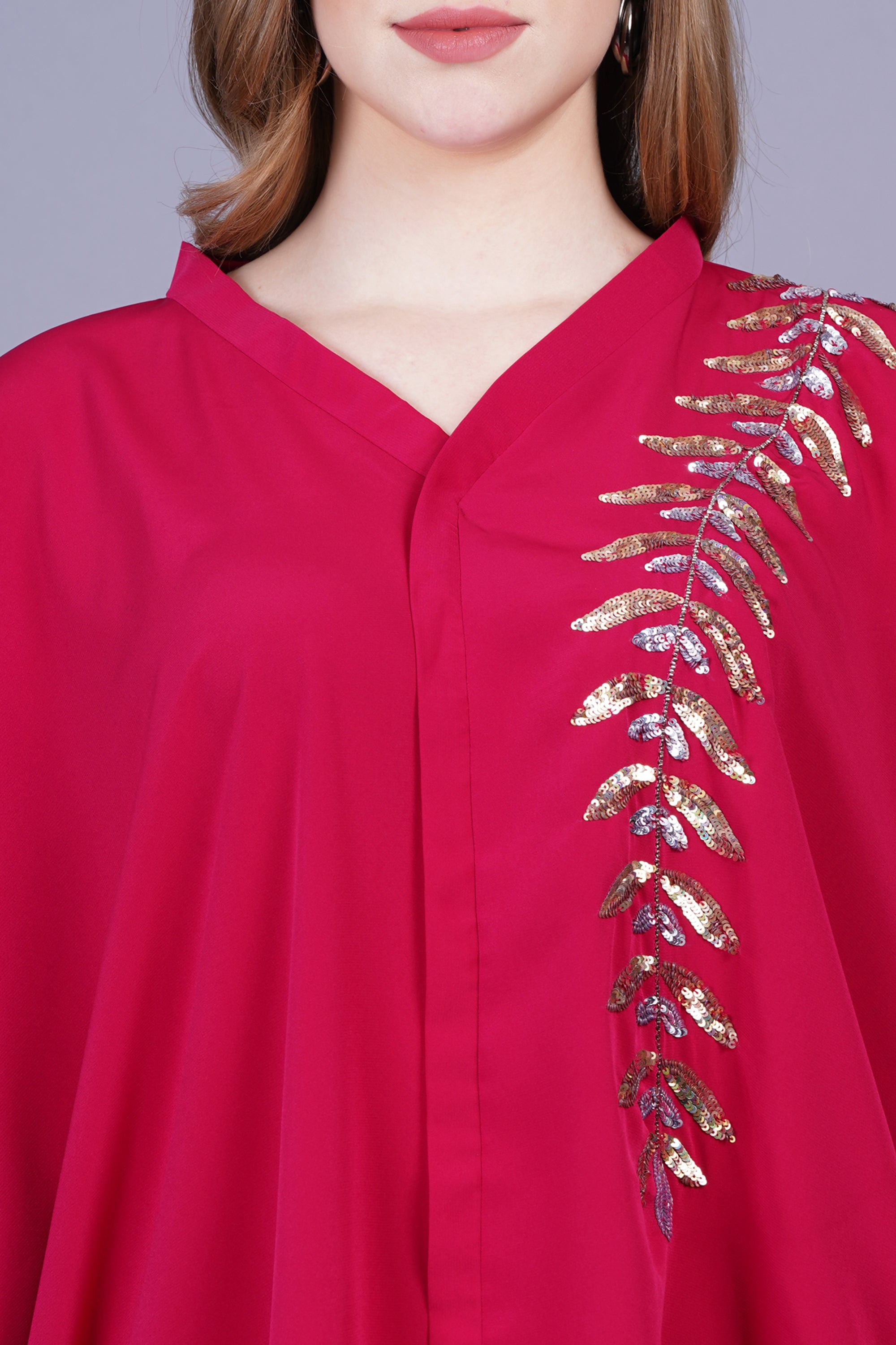 WOMEN'S RUBY PINK KIMONO SET