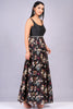 PRINTED BLACK SILK GOWN