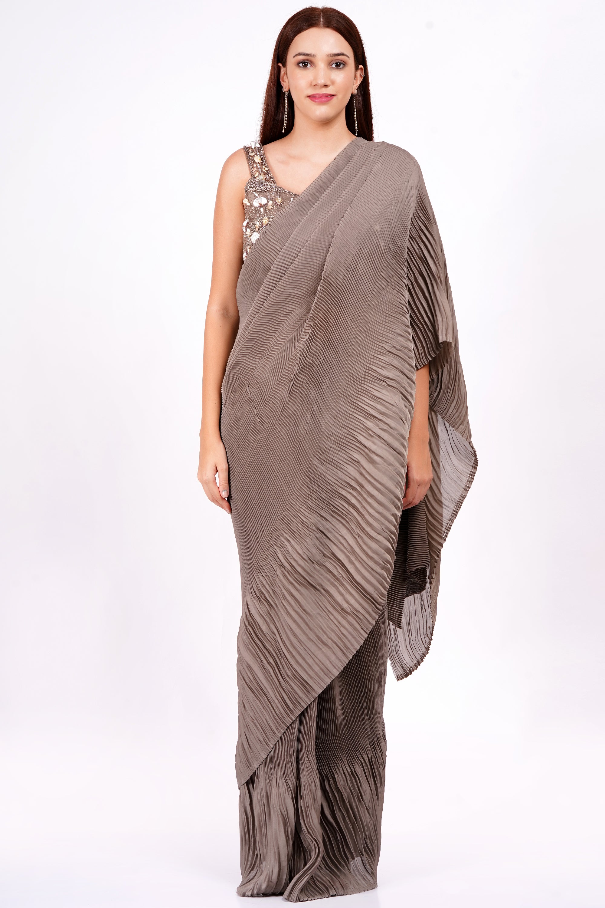 WOMEN'S SEASHELL DRAPE SAREE