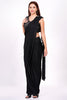 WOMEN BLACK  DRAPE SAREE