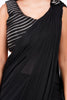 WOMEN BLACK  DRAPE SAREE